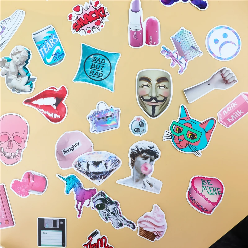 Наклейки 37 шт. наклейки с милыми рисунками аниме граффити панк водонепроницаемая