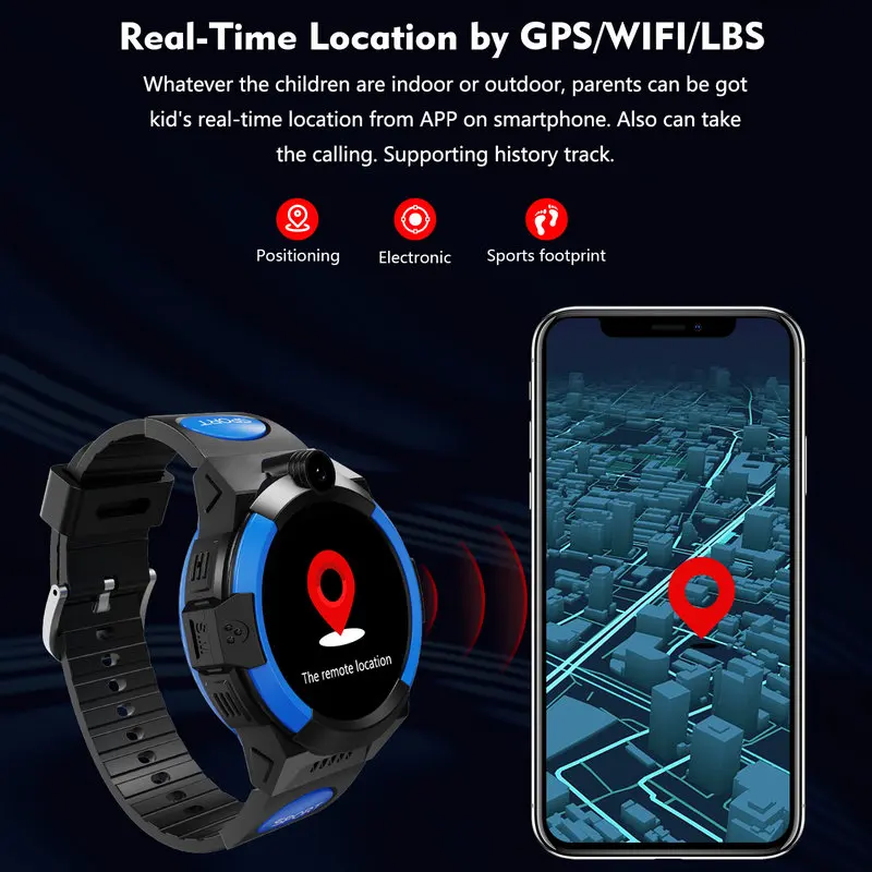 4G Детские Смарт-часы GPS WiFi телефон детские часы Видеозвонок трекер