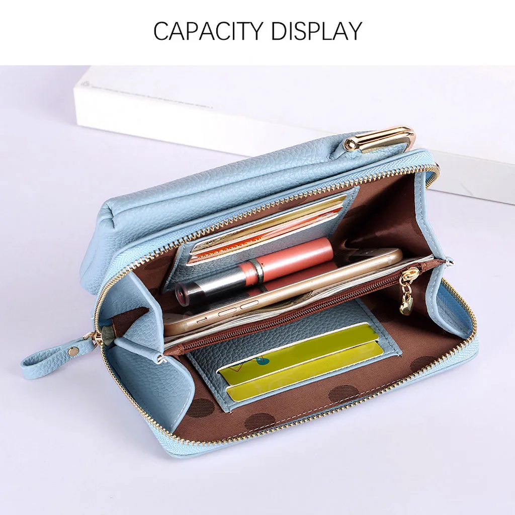 

Women Wallet Large Capacity Mobile Phone Bag Card Slot Adjustable Shoulder Strap wallet women