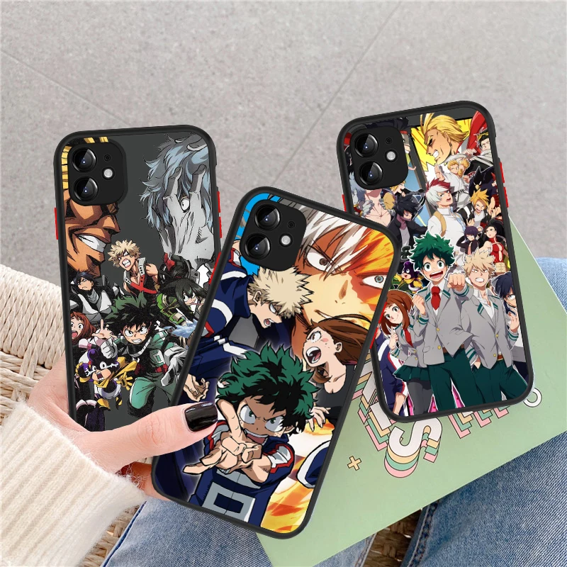 

Phone Cover for IPhone 12 11 Pro Max X XS XR 7 8 7Plus 8Plus 6S SE2 My Hero Academia zuku Midoriya Ochako Shoto Anime Matte Case