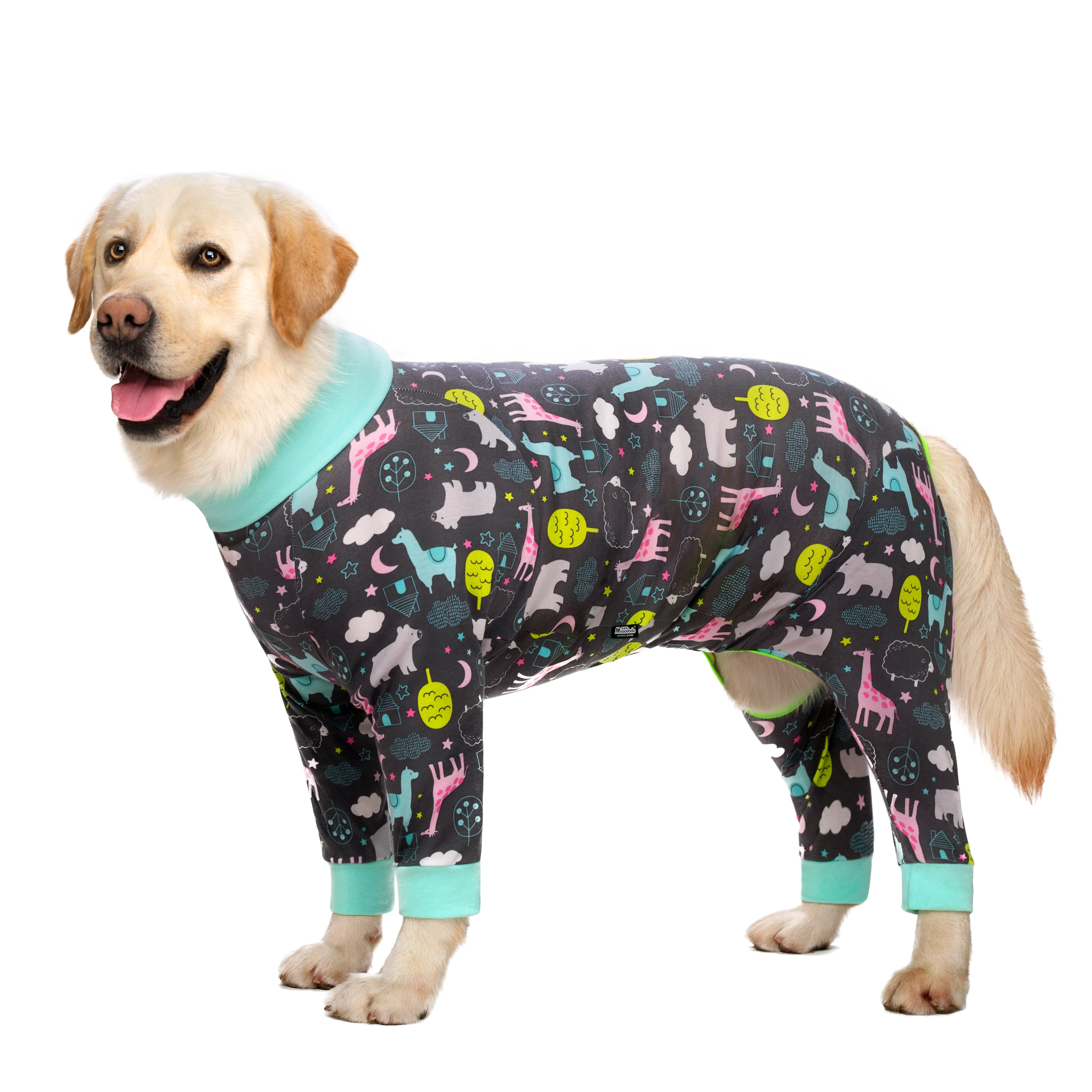 

Пижама для средних и больших собак, женский комбинезон для собак, костюм, пальто для собак, одежда с мультяшным принтом, рубашка для собак