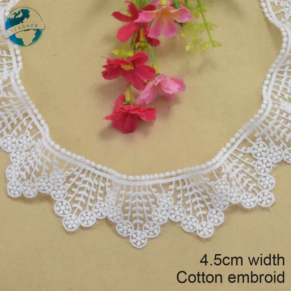 4 5 см ширина хлопчатобумажная вышивка кружевные края французская лента