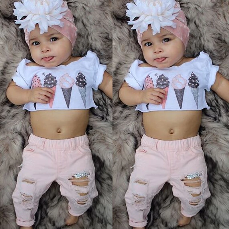 Новое поступление 2019 одежда для девочек костюм футболка с коротким рукавом и