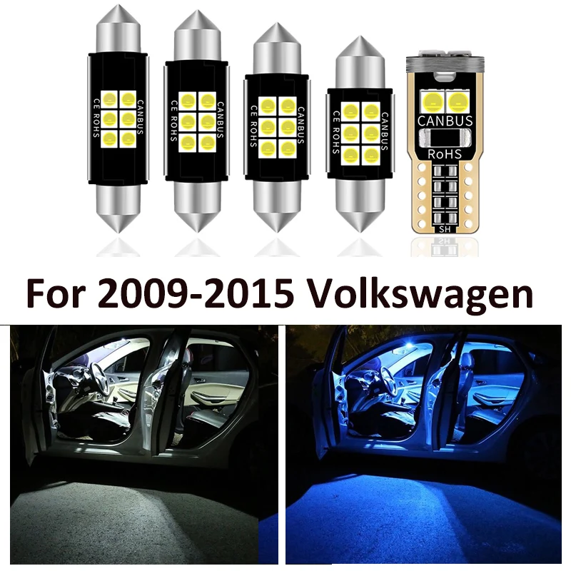 

12pcs Super Canbus Error Free White LED Light Bulbs Interior Package Kit For 2009-2015 Volkswagen Tiguan Map Color Light VW-C-18