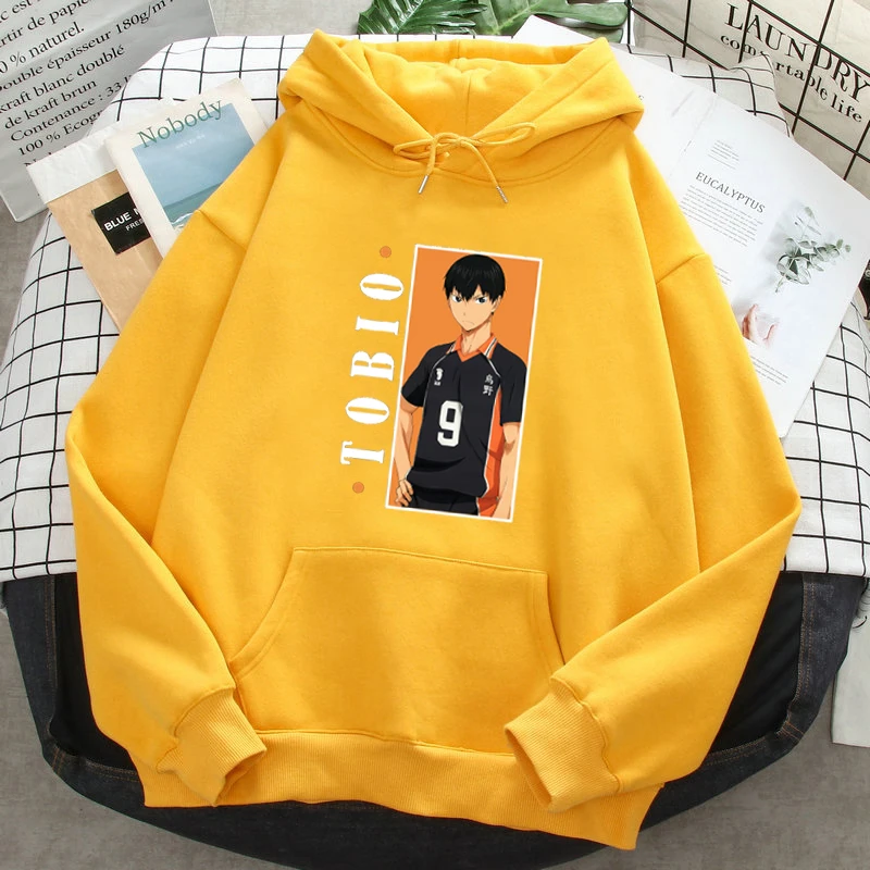 

Haikyuu kageyama moletom masculino com capuz, casual, folgado, com bolsos de manga comprida, de lã, para outono primavera.