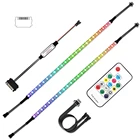 Светодиодная лента WS2812b, RGB лампа для корпуса компьютера, с 12  24 светодиодами, с удлинителем SATA, с симфоническим контроллером