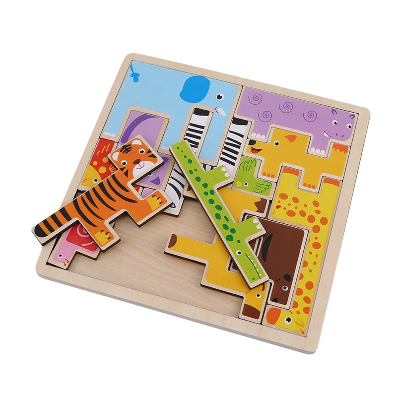 

1Pcs Creative Wooden Lock Toys Genius Toy Can you take triangle out Beech Wood Lock Puzzles Educational Toys for Children Adult