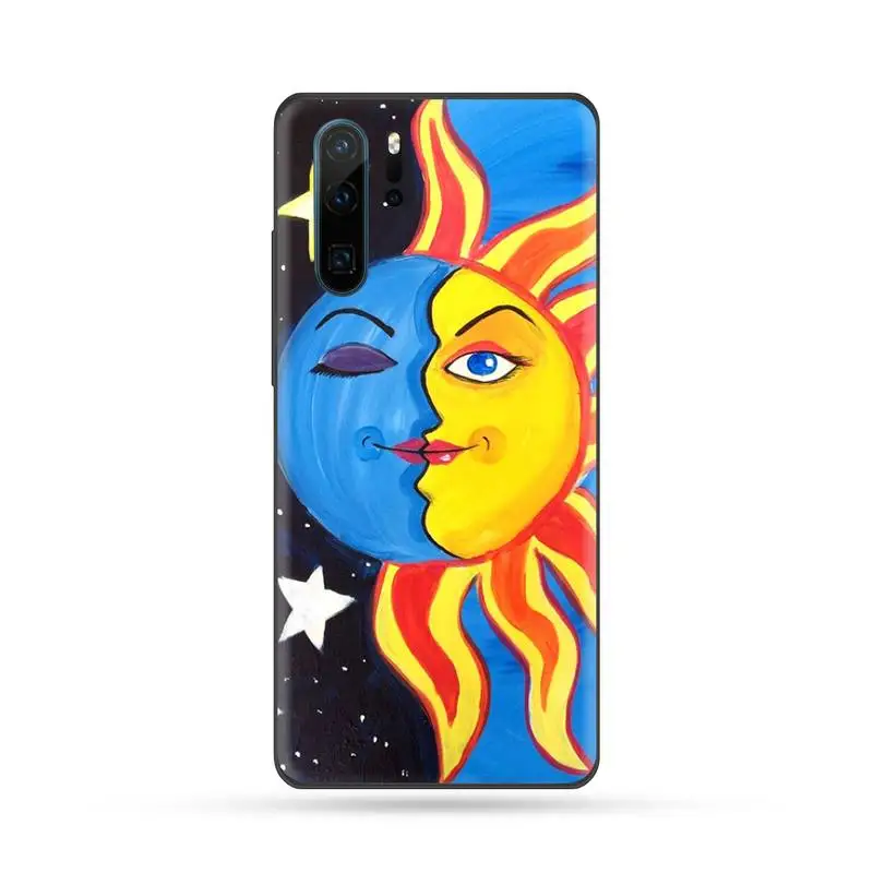

Funny Sun Moon Face Phone Case For Huawei Mate 9 10 20 Pro lite 20x nova 3e P10 plus P20 Pro Honor10 lite