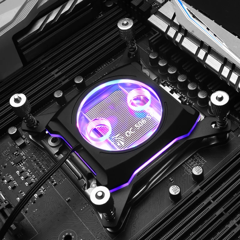 

Полностью металлический блок OCOCOO для водяного охлаждения процессора с RGB-индикатором, система охлаждения Intel AMD с жидкостным охлаждением, поддерживает 12 поколений