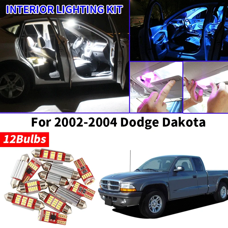 12x Canbus белые светодиодный лампы для салона комплект 2002 2004 Dodge Dakota карта