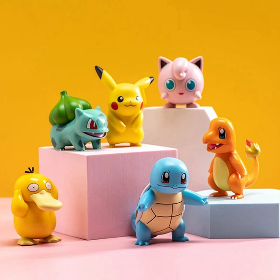 

Фигурки Покемон Пикачу, куклы, милый мультяшный Покемон, чармандер/Сквиртл/псик/Бульбазавр, аниме модель, детские игрушки, подарок на день р...