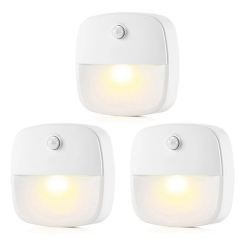 Светодиодный настенный светильник с ИК-датчиком движения питанием от батареек