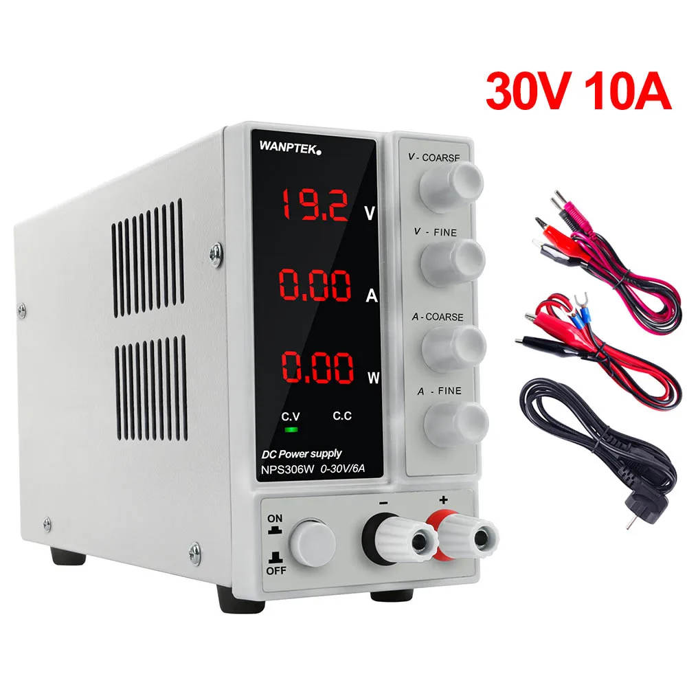 Wanptek DC лабораторный Регулируемый источник питания Lab 30 в 10A 5A импульсный источник питания стабилизаторы напряжения 30 В DIY - Цвет: 30V 10A