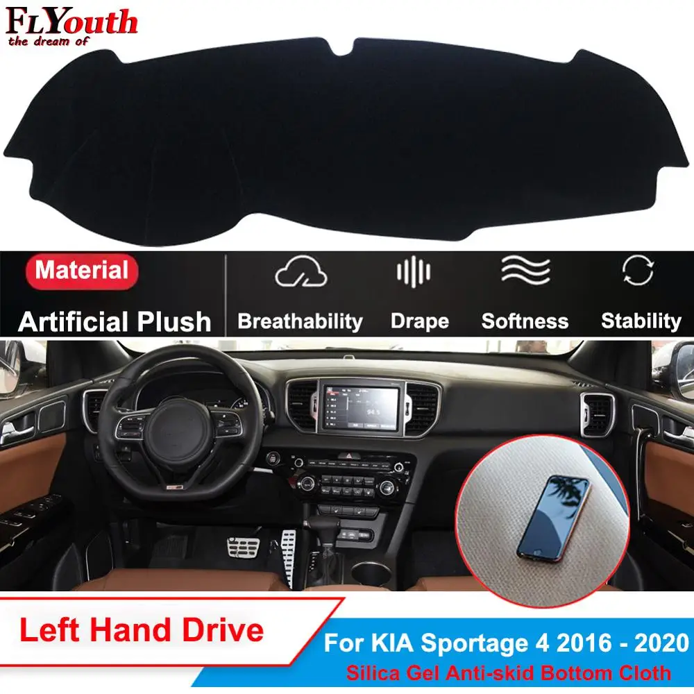 

Car Dashboard Avoid Light Pad Instrument Platform Desk Artificial Plush Cover Mat Carpets For KIA Sportage 4 2016-2020