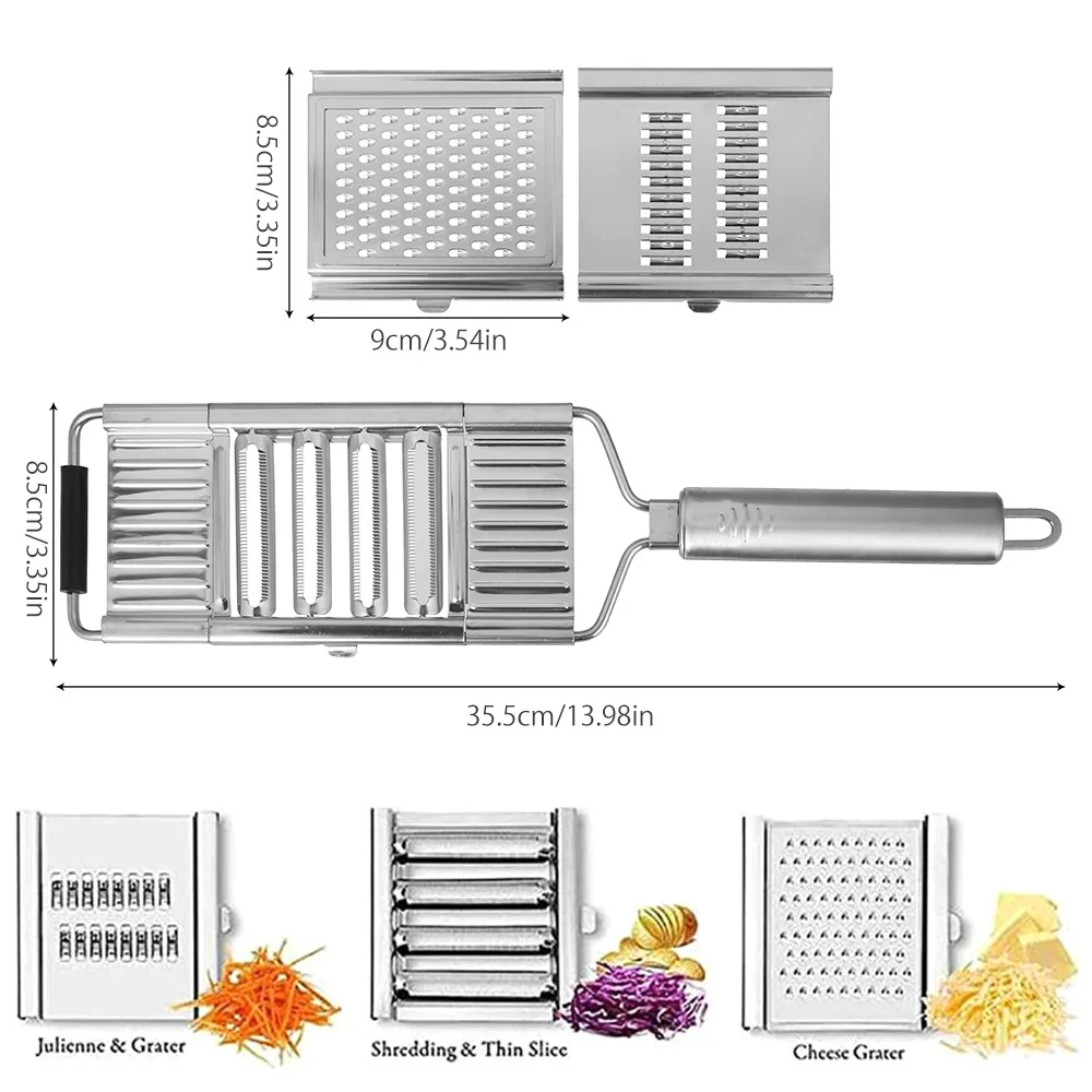 

1 Set Multi-Purpose Vegetable Slicer Stainless Steel Grater Cutter Shredder Fruit Salad Potato Peeler Carrot Kitchen Accessories