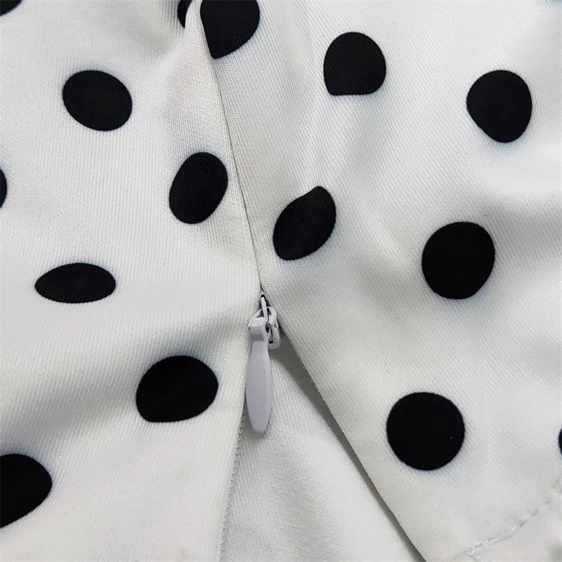 

HIGH STREET New Fashion 2020 Summer Designer Runway Dress Women's Strapless Asymmetrical Polka Dot Slit Dress