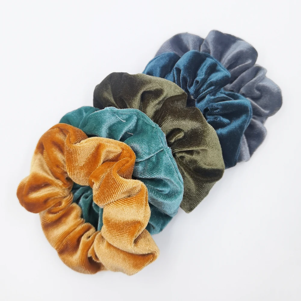 hair clip ins 5PCS/Set Velvet Scrunchies Elastic Rubber Hair Bands Women Girls Soft Solid Headbands Ponytail Holder Hair Rope Tie Accessories hair ties for women