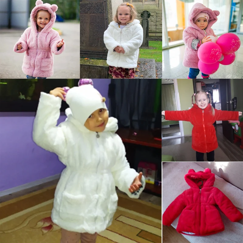 Ins горячее зимнее пальто для девочек искусственная парка с капюшоном мультяшными