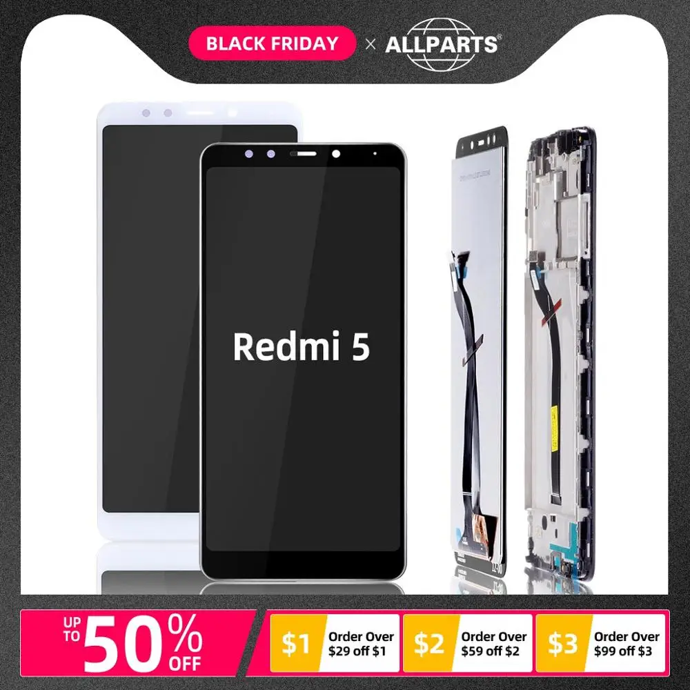 Дисплей для Xiaomi Redmi 5 MDG1 MDTI MDI1 LCD в сборе с тачскрином 5.7'' черный белый золото