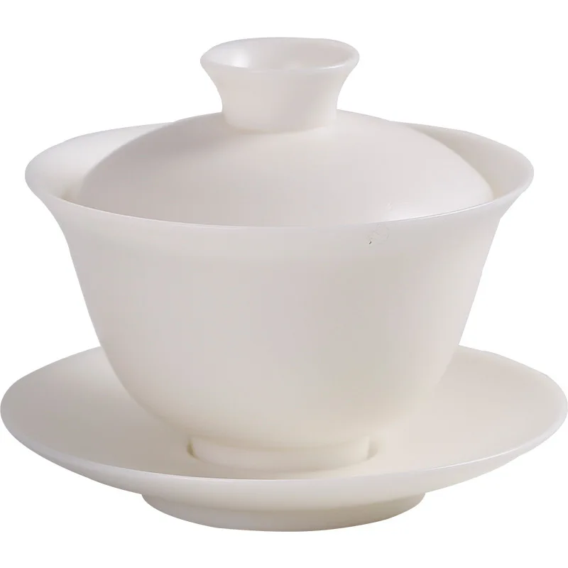 

Dehua Kung Fu Tea Cover Bowl White Porcelain Purple Sand Porcelain Teapot