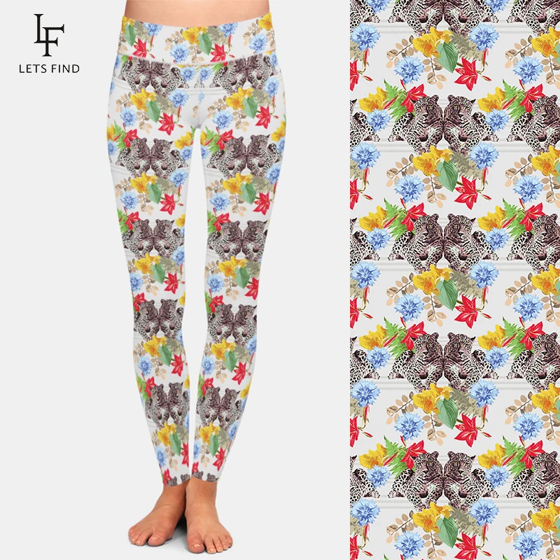 LETSFIND с изображением тигра и цветочным дизайном из принт Для женщин высокой