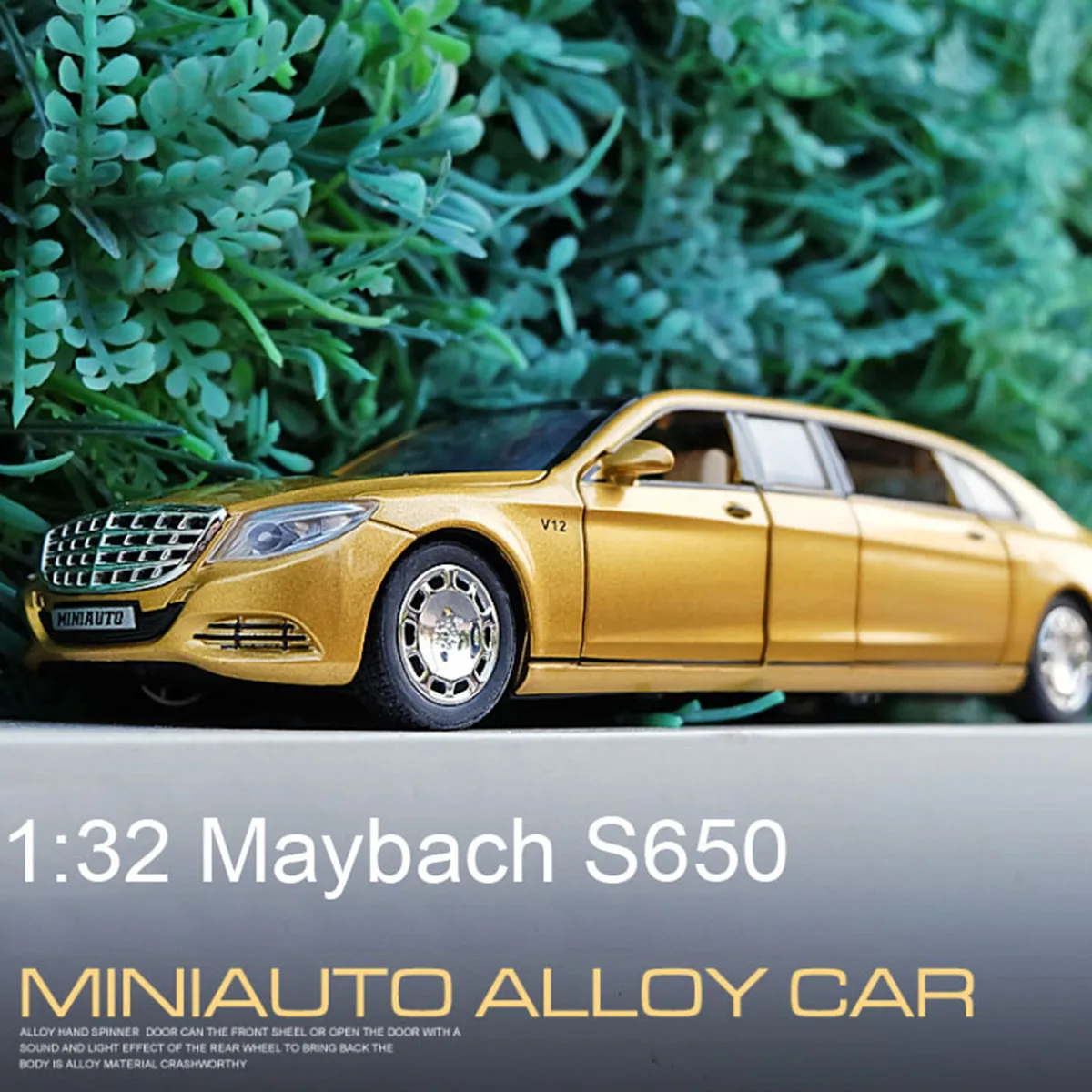 

1:32 Maybach S650 Extended Edition Metal Alloy Car Model Diecasts & Toy Vehicles Light Sound Toys For Children Gifts With Box