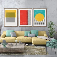 red blue yellow geometric line dot wall art canvas painting nordic posters and prints wall pictures for living bedroom decor