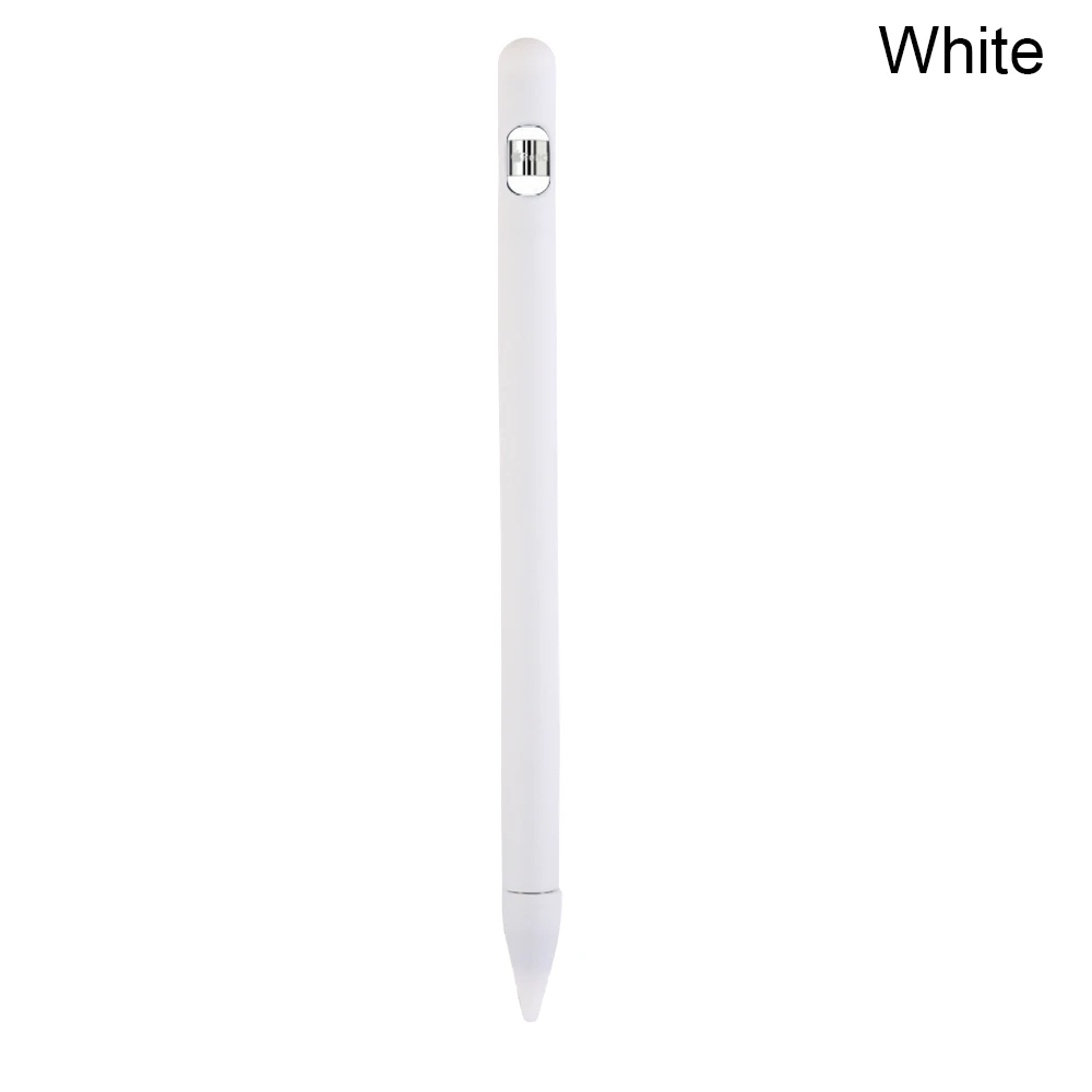 Белый 1 комплект цветной мягкий силиконовый совместимый для Apple Pencil чехол совместимый для iPad Tablet стилус защитный чехол - Цвета: Белый