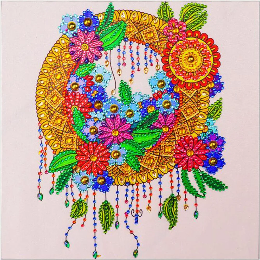 

Набор для алмазной вышивки стразы, картина в форме венка, Музыка Ветра, 5D алмазная вышивка «сделай сам», украшение для дома