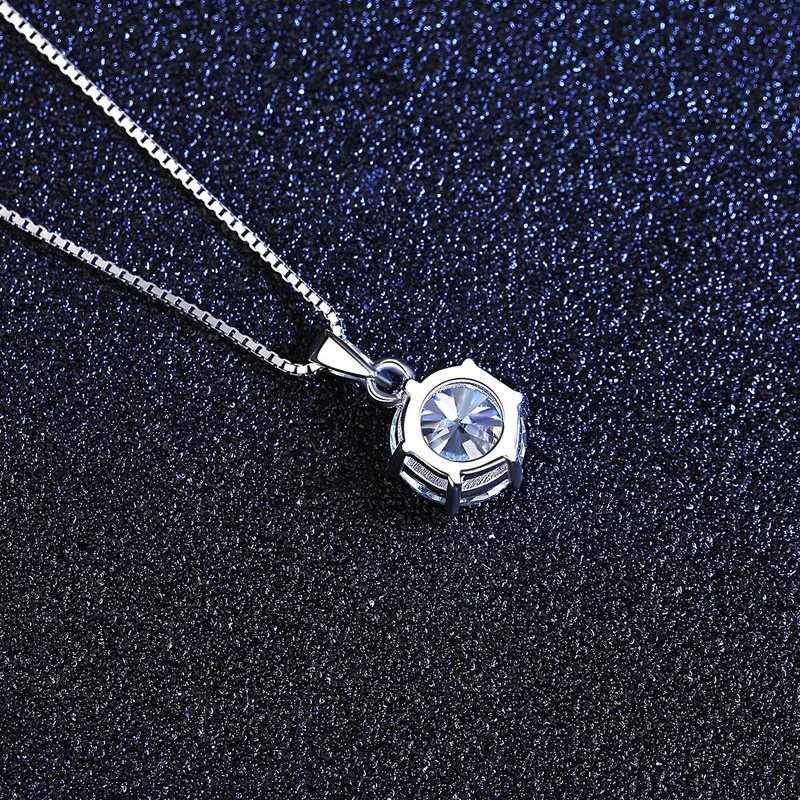 

Knobspin 100% 925 Sterling Silver Real 1 Carat D Color Moissanite Wedding Pendant Necklace For Women Anniversary Fine Jewelry