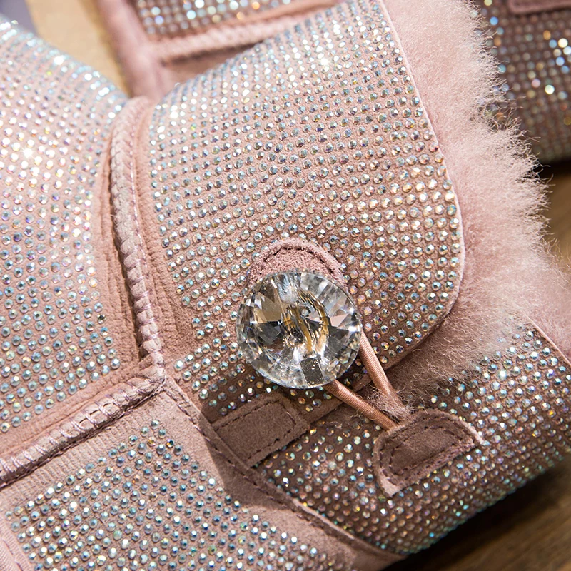 Зимняя обувь 2019 г. женские зимние ботинки короткие из овечьей шерсти с меховой