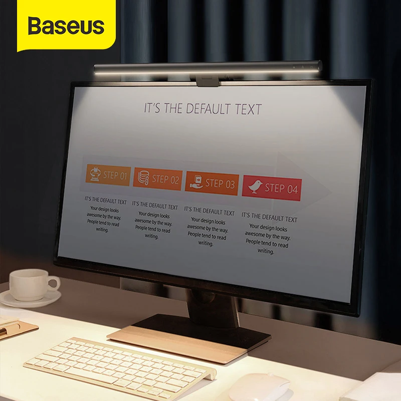 Lâmpada de Mesa Luz da Tela Baseus Computador Portátil Pendurado Barra Luz Monitor Lcd Lâmpada Estudo Leitura Usb Led