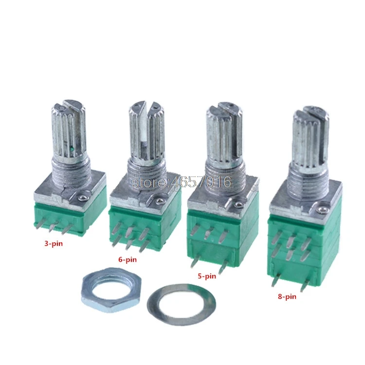

RV097 RV097NS потенциальный объемный 3pin 5pin 6pin 8pin вал 15 мм сопротивление B5K10K20K50K100K500K регулируемый потенциометр предохранитель