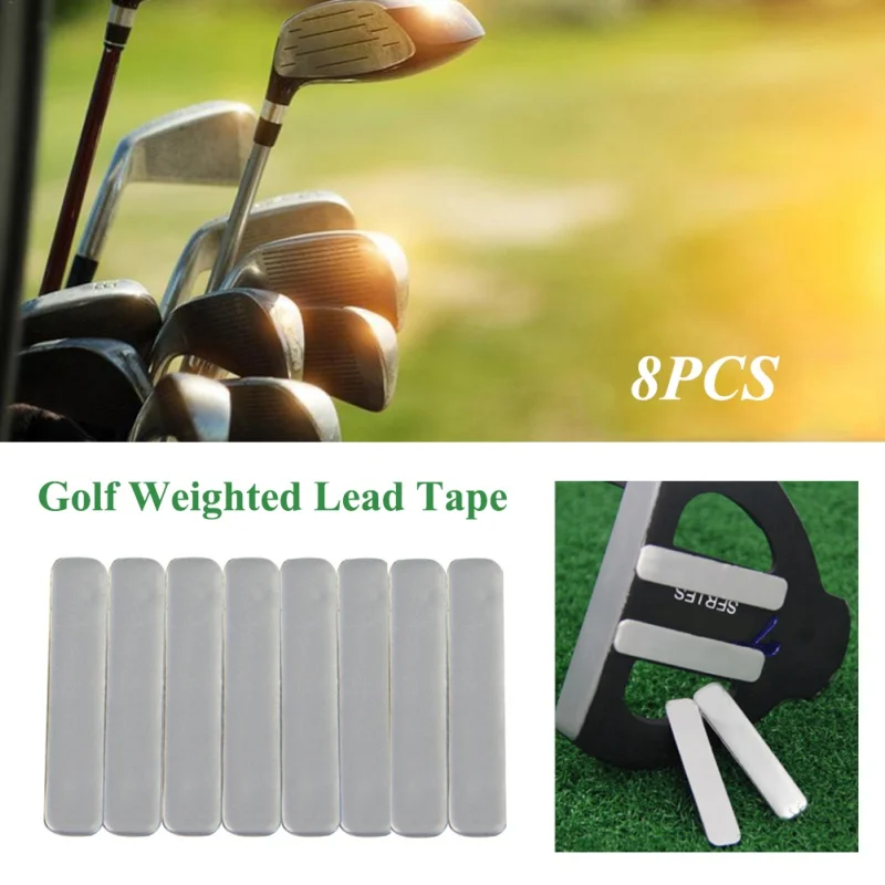 

8cs/pack Golf Adhesive Lead Tape Strips Golf Accessaries Add Power Weight To Golf Club Tennis Racket Iron Putter Racquets Hot