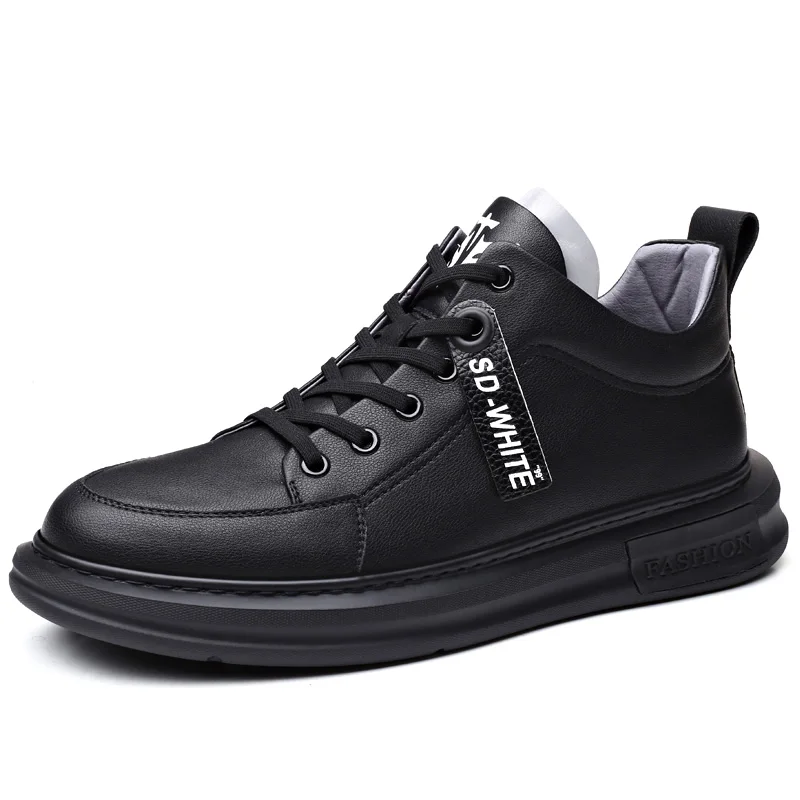 

New Arrival White Leather Men Casual Sneakers High Top Moccasins Brand Fashion Young Men Shoes Winter / Spring Footwear