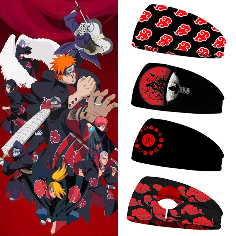 

Креативные повязки на голову в стиле аниме 2022, Шаринган Коноха, повязка на голову в виде красного облака для женщин и мужчин, спортивная мягк...