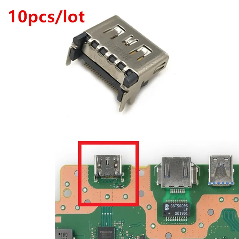 

10 шт., совместимому с HDMI Порты и разъёмы Разъем Замена Разъем для Sony Playstation 5 PS5 контроллер для ремонта материнской платы с кодом