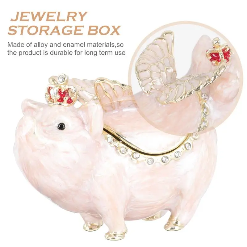 

Креативная коробка для хранения ювелирных изделий в форме летящей свиньи, держатель для ювелирных изделий в форме свиньи, органайзер для хр...