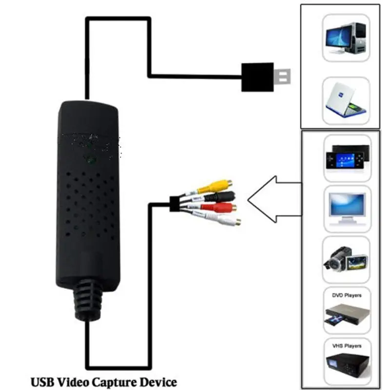 Видеокарта o VHS VCR USB видеозахват к DVD преобразователю адаптер для