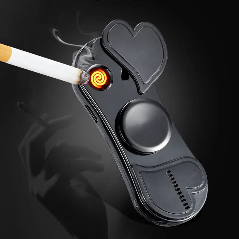 

Зажигалка Love Gyro с USB-зарядкой, Женский металлический гироскоп для пальцев, подарок на день Святого Валентина