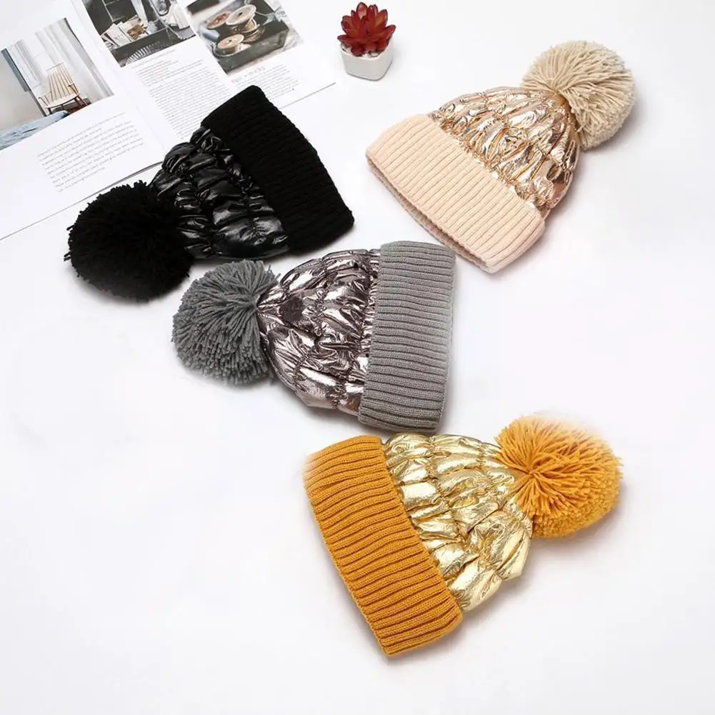 

Новая женская шапка, зимние вязаные облегающие шапки, женские толстые облегающие шапки, Женский трикотажный комплект из двух предметов, теп...