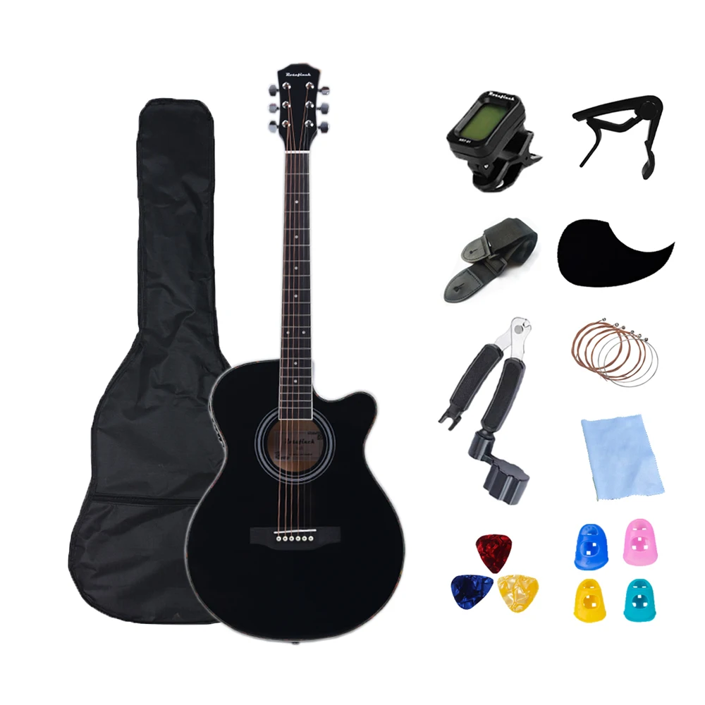 40 дюймовая Акустическая гитара для начинающих Basewood 6 струнная Tochigi Ukulele с черной