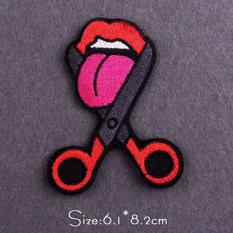 

Punk Patch Iron On Patches On Clothes Thermoadhesive Patches Hippie Embroidered Patch For Clothing DIY Skull Stripes For Jacket