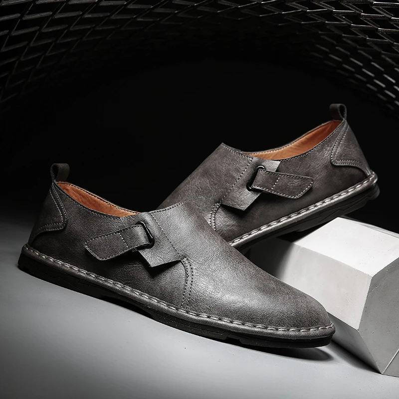 Мужская повседневная обувь Мужские Лоферы качество Обувь из спилка туфли на