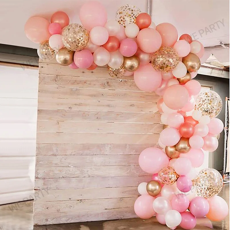 

98pcs Morandi Pink Balloon Arch Garland Kit White Gold Confetti Balloons for Baby Shower Wedding Birthday Party Decor Globos