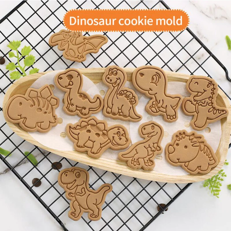 

Mold For Baking Cartoon Dinosaur Cookie Cutter Biscuit Baking Tool 3d Three-dimensional Press Type Home Plastic Cookie Mold