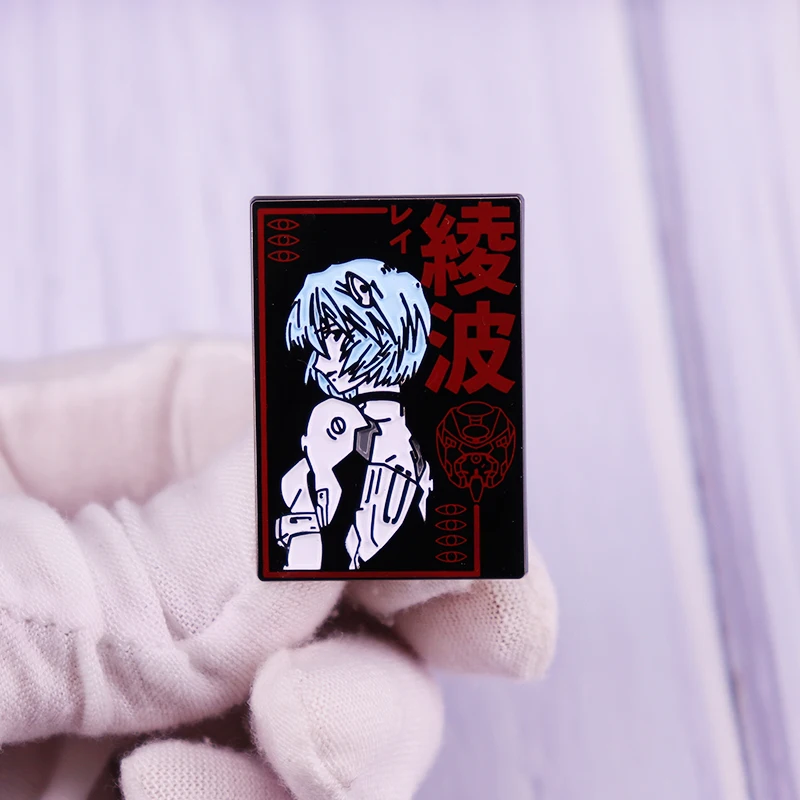 Black Evangelion Rei Ayanami Enamel Pin EVA-0 Unit 00 Pilot Brooch Anime Girl Badge fashion Jewelry decor |