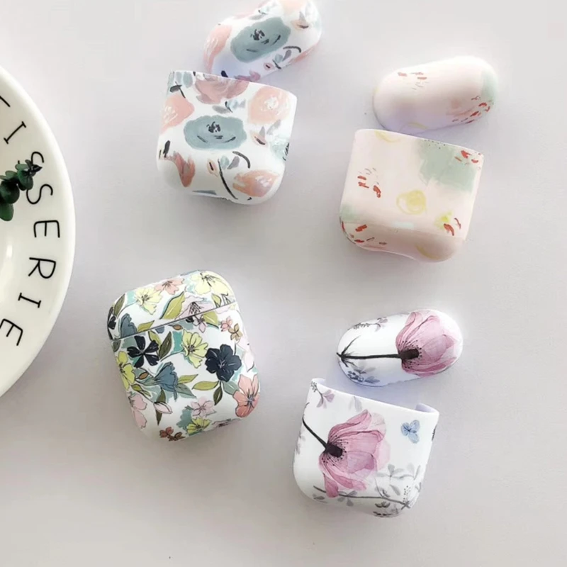 

Чехол для Airpods1/2 защитный чехол роскошный маленький свежий AirPods 2 Твердый чехол с цветком Apple Airpod чехол для беспроводной Bluetooth-гарнитуры