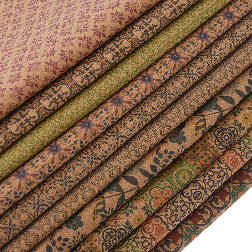 1 ярд винтажный узор мягкий пробковый материал синтетическая кожа для одежды