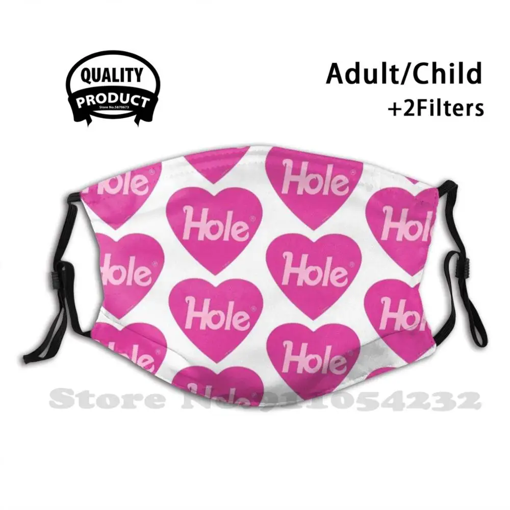

Hole Heart 1994 Logo Anti Dust With Filter For Men Women Washable Black Masks Courtney Love Hole 90S Kinderwhore Grunge